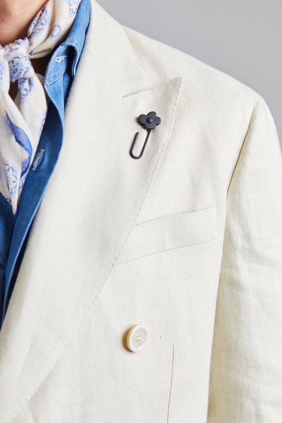 LARDINI Double Breasted Roma Jacket Beige-6